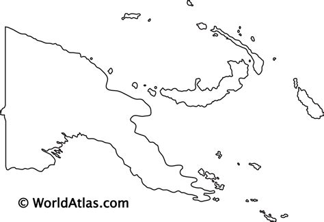 papua new guinea map outline